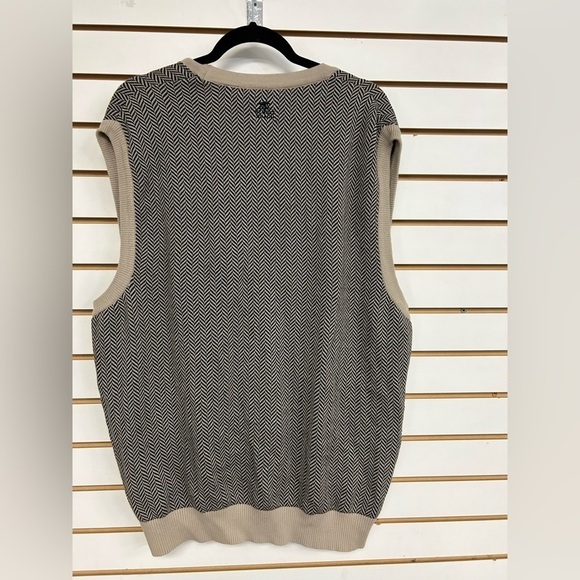 Pebble Beach Herringbone V-Neck Sweater Vest Knit Button Front. Size XL - Picture 3 of 5